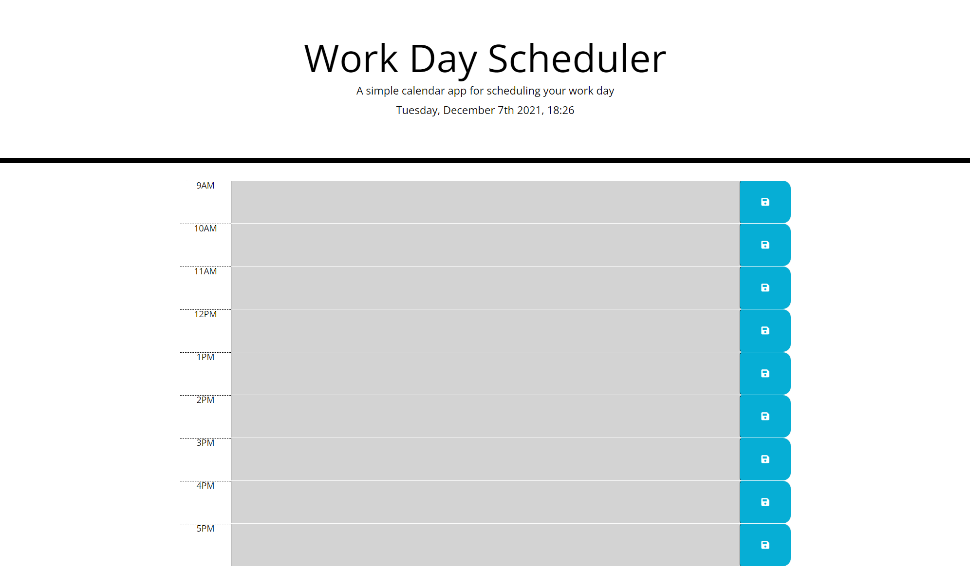 Work day planner